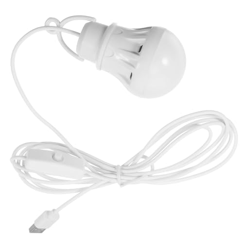 Sosoport Lámpara LED Portátil para Camping 7W con Cable USB de 24 M y Interruptor Luz para Tienda de Campaña Bombilla LED para Actividades al Aire Libre y Lectura