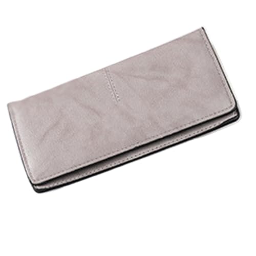 Wallet Women's Long Solid Color Simple Thin Wallet Multi Card Anti Demagnetization Retro Change Handbag Women(E)