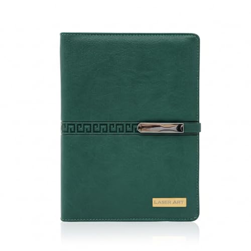 Image of A5 Refillable Leather Diary | 6-Ring Binder Notebook with Card Holder, Pen Loop & Strap | PU Leather Office Diary | Business Planner, Personal Writing Journal for Men & Women
