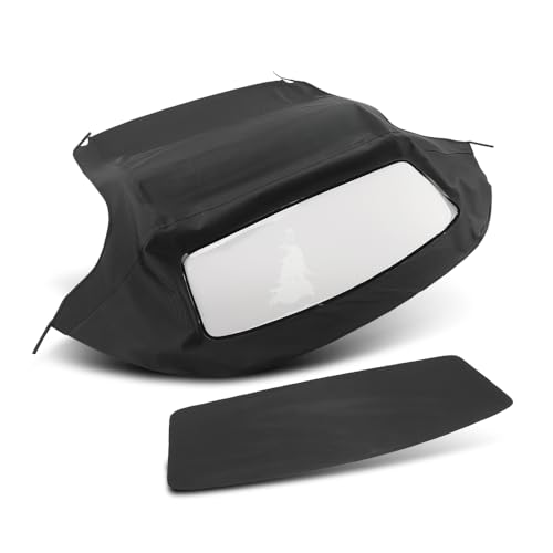 Convertible Soft Top Replacement w/ Plastic Window Compatible with BMW E36 Z3 & M Roadster Convertibles 1996-2002 Black