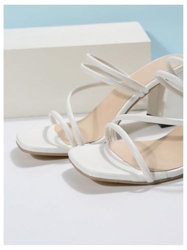 SHENHE Women's Square Open Toe Heeled Sandals Slingback Strappy Chunky Block Heels Mules4