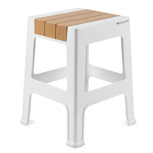 Kaymaz Tabanlı Ev Ofis Taburesi - 120 Kg Taşıma Kapasiteli Kaymaz Banyo Taburesi - Çocuk Taburesi - 35x45x40 cm (Büyük Turuncu)