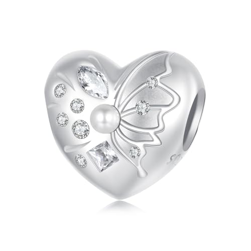 Dijes mariposa corazón plata 925 perfectos para cumpleaños de mujer