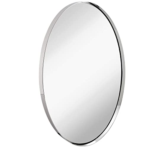 Hamilton Hills 24 x 36 inches Large Silver Oval Mirror