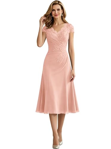 V Neck Women’s Mother of the Bride Dresses Lace Applique