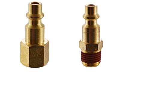 Motivecare 1/4 inch NPT Female and Male x 1/4" Coupling Plug (M) - Quick Connect Air Hose Fitting Set m f airtool air Tool connectors connecters