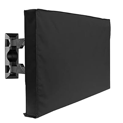 Mount Factory Outdoor TV Cover - 55" Model For 53" - 57" Flat Screens - Slim Fit - Weatherproof Weather Dust Resistant Television Protector - Black