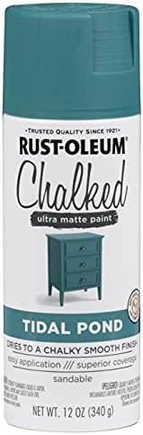 Rust-Oleum Tidal Pond Chalked All-in-One Ultra Matte Spray Paint | One Coat Coverage | No Primer, Sanding, Or Topcoat Needed | Easy Spray Application | Made in USA | 12 OZ