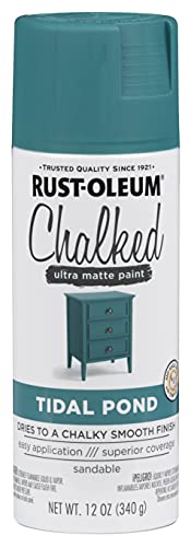 Rust-Oleum Tidal Pond Chalked All-in-One Ultra Matte Spray Paint | One Coat Coverage | No Primer, Sanding, Or Topcoat Needed | Easy Spray Application | Made in USA | 12 OZ