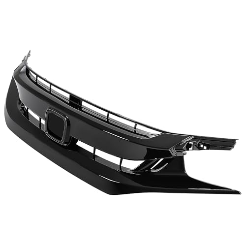 ALMULOO Front Bumper Grille Grill Compatible with 2019-2021 Honda Civic Painted Gloss Black by ALMULOO - Used condition - Image 3