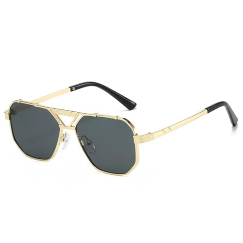 Lunettes de soleil vintage à double pont en métal pour un style chic au quotidien
