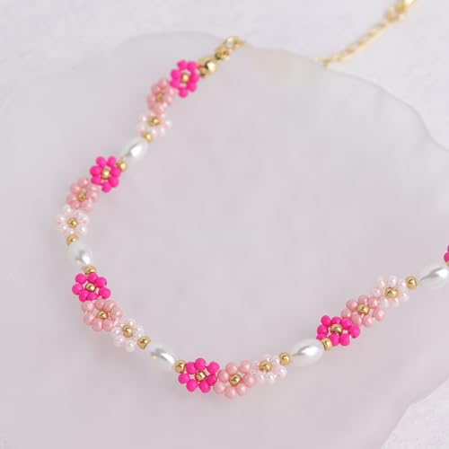 Agriajun Colorful Daisy Flower Beaded Bracelets For Women thumb #4