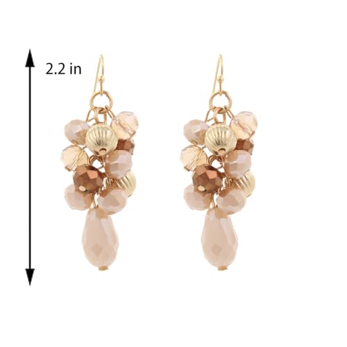 Colorful Lightweight Dainty Cluster Dangle Earrings for Women Trendy Statement Elegant Sparkly Drop Earrings Boho Fancy Teardrop Long Dangly Earrings for Women Wedding Bride Earrings Jewelry Gift4