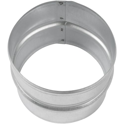 Vent Systems 5'' Inch Galvanized Steel Duct Connector - Round Ventilation Duct Extension - Metal Vent Coupler - Metal Hose Coupling - Galvanised Pipe Connector