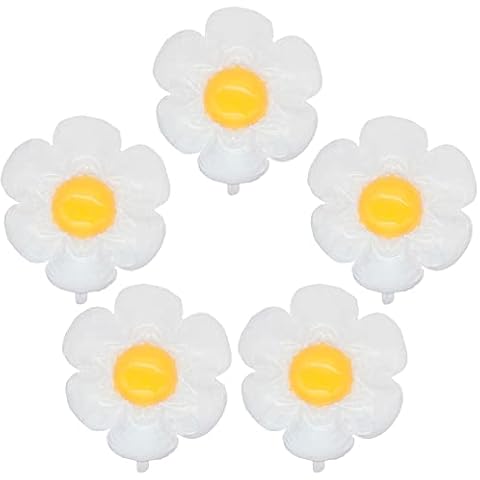 5 Pieces Daisy Balloons White Flower 6 Petals Aluminum Daisy Foil Balloon for Fairy Daisy Theme Girls Birthday Wedding Party Baby Shower Balloons Arch Garland Kit Decoration 28 x 28 Inch Cover