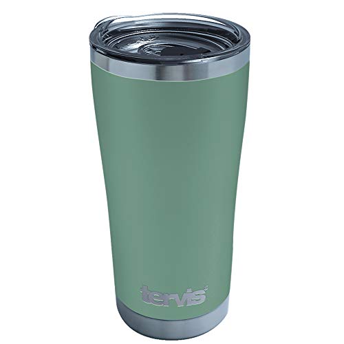 Tervis Powder Coated Stainless Steel Triple Walled Insulated Tumbler Travel Cup Keeps Drinks Cold & Hot, 20oz Legacy, Aloe Green
