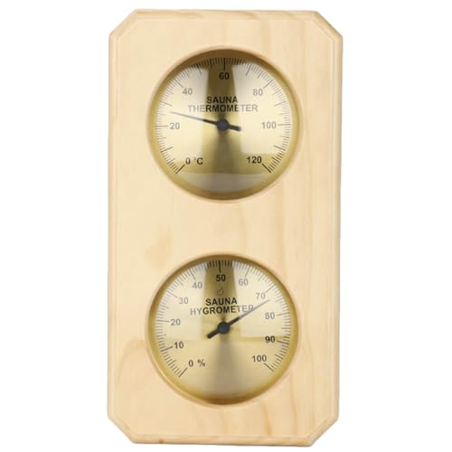 Hygromètre et thermomètre de sauna en bois et ABS