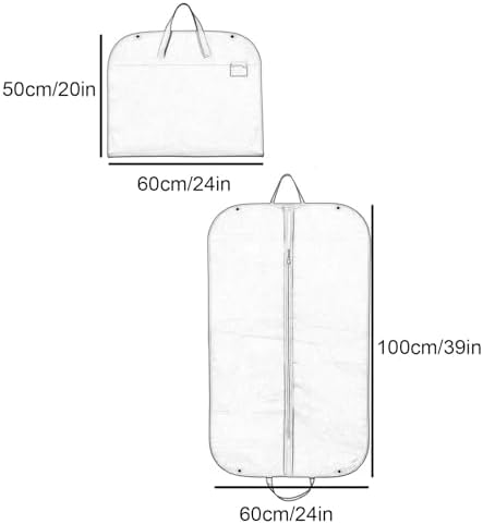 39'' Travel Garment Bags - Foldable Suit Covers, Waterproof & Dustproof Hanging Clothes Storage Solution for Travel & Closet Organization, Brown image 2
