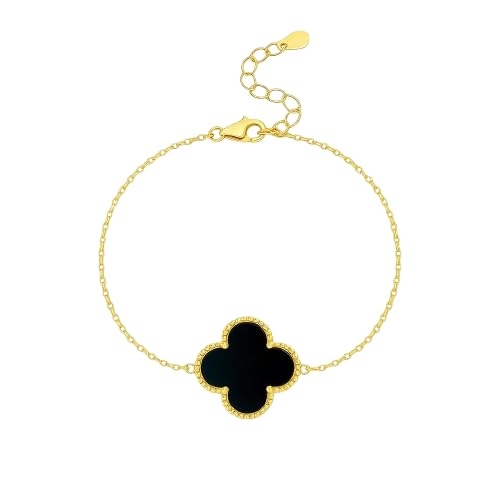 Image of Lucky Charm Clover Bracelet for Women | 925 Sterling Silver with 18K Gold Plating | Adjustable & Anti-Tarnish | Stylish Designer-Inspired Jewelry