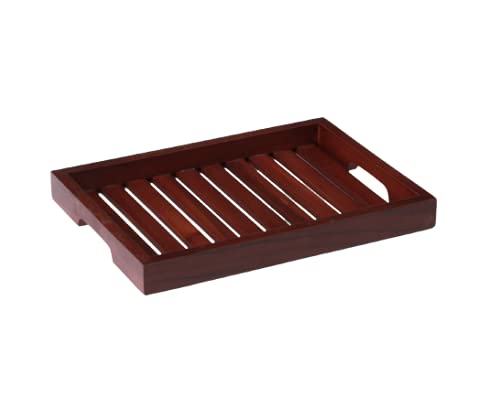 CasaTrunk Decorative Nested Wooden Tray Set Wooden Serving Tray for Snacks Size- 12 Inches- Natural Dark Brown