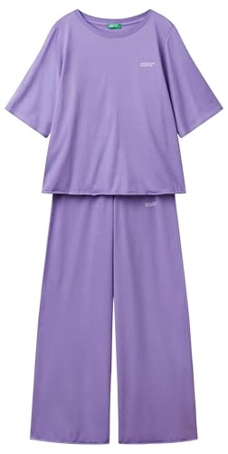 United Colors of Benetton Pig(Maglia+Pant) 35VB3P03P Set di Pigiama, Blu, M Donna
