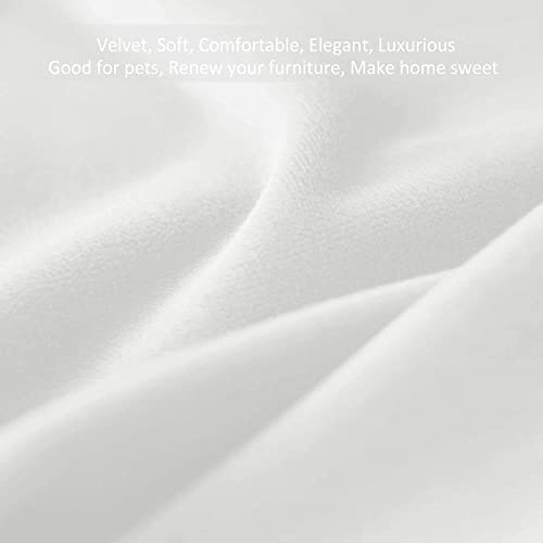 Housse de coussin en velours blanc extensible 1 place fauteuil salon