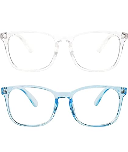 Image of IFLASH Blue Light Blocking Glasses Gaming Filter Transparent Square Eyeglasses for Eye Protection Men Women, Computer /Tablet /Laptop /Mobile /TV, Anti-blue & Anti eyestrain