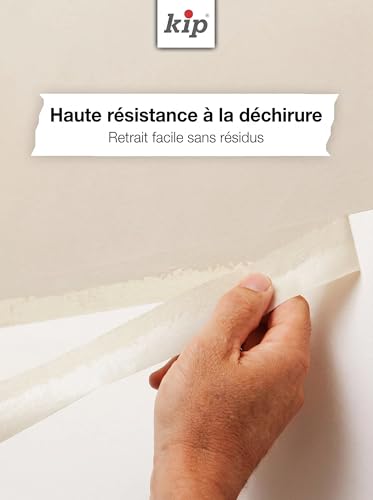 Kip – Ruban adhésif de masquage fin en papier crêpé 205-35 – Masking tape idéal pour les travaux de peinture en intérieur – Dimensions : 36mm x 50m – Couleur nature – vue 7