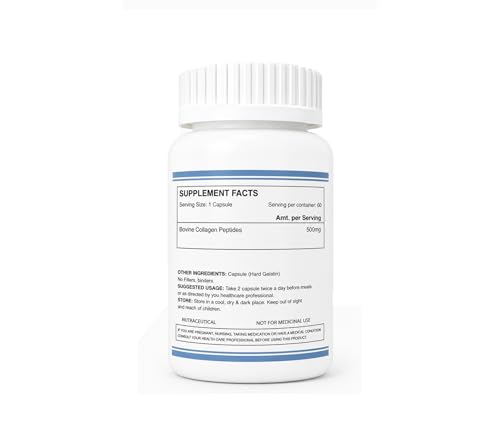 Image of Multi Collagen Capsules for Women & Men | Carbamide Forte Powder Blend | Skin Supplements for Glowing Skin, Hair & Nails | 60 Count, 225g Mixed Fruit Collegen Supplement