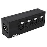 Lrbners XLR 1 Male to 4-Way Female Audio Splitter Converter Box - Aluminum Alloy Chassis, Locking Connectors...