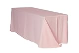 Tu silla cubre – 90 x 156 cm rectangular mantel de poliéster rosa Peach, rectangular Table Linens para 8 Ft rectangular Tables