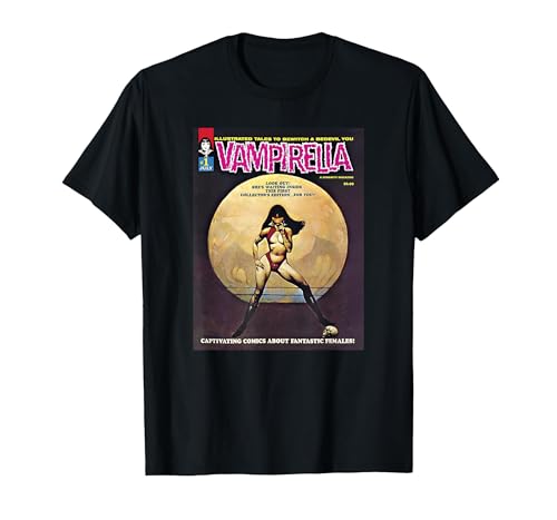 Vampirella '1969/ #1' Featuring Frank Frazetta Cover Art T-Shirt, Men, Black, Small