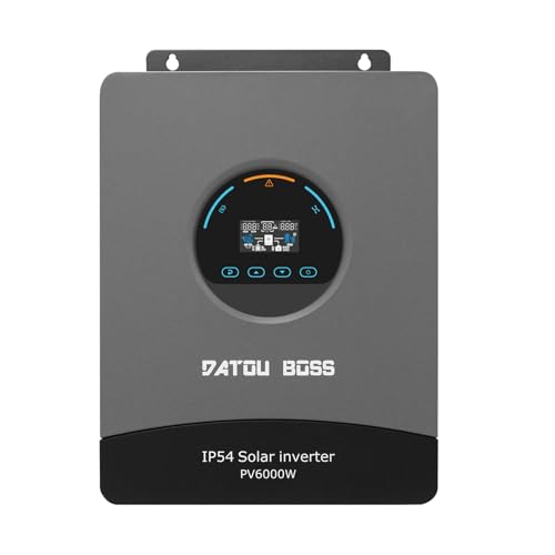 DATOUBOSS Onduleur Solaire Hybride 6000W 48V à Onde Sinusoïdale Pure, Convertisseur 48V DC vers 230V AC avec MPPT 120A, Fonctionnement sans Batterie, pour Batteries...