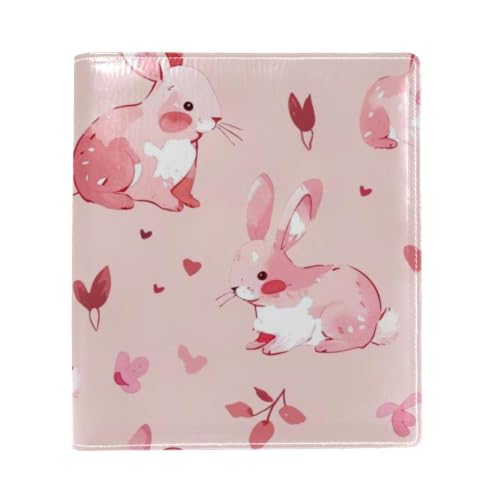 Funda de libro para estudiar en la universidad Pink Rabbit de piel sintética para cuadernos 9.8x11
