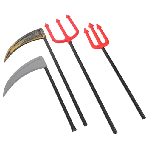 Hemobllo 4 Piezas Hoces de Plástico para Halloween Accesorio Cosplay Seguro y Ligero Decoración Realista para Fiestas y Disfraces Infantiles