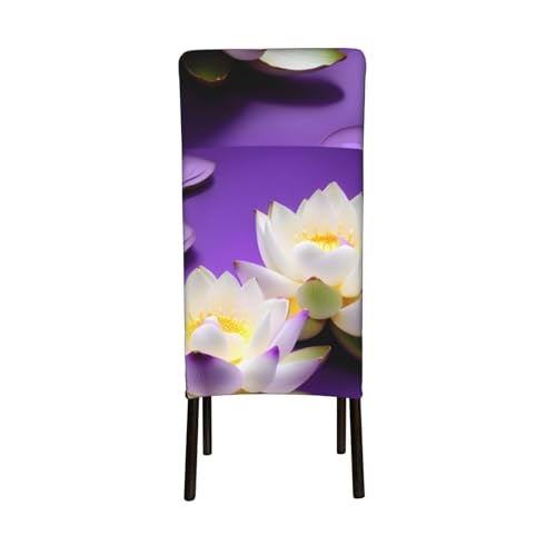 Housse de chaise de salle à manger lotus violet extensible