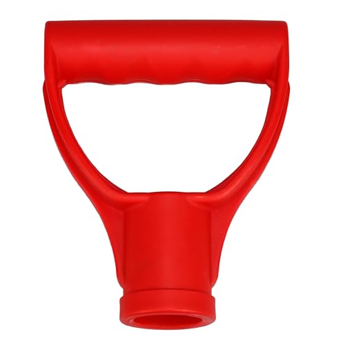 KeyMet D-Griff Kunststoff D-Schiebegriff Spatengriff für Schneeschieber Rot massiv Holzstiel, Aluminiumstiel für 32 mm