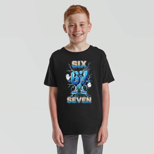Kids Meme 67 Six Seven 6 7 T-Shirt Funny Number with Joke Print Kids T Shirt Funny Novelty Boys Girls Tee #2