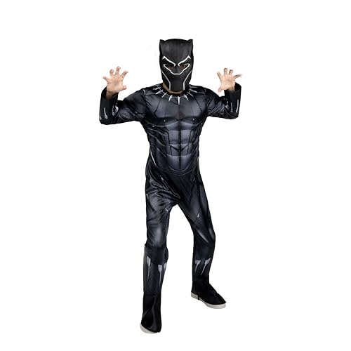 MARVEL Boys Deluxe Black Panther Costume, Kids Superhero Hallowee...