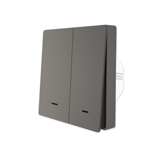 MOES ZigBee Smart Wall Light Switch No Neutral Wire Required, No Capacitor Needed, Smart Life Tuya Remote Control, Works with Alexa, Google Home, Tuya ZigBee Hub Required, 2 Gang, Grey