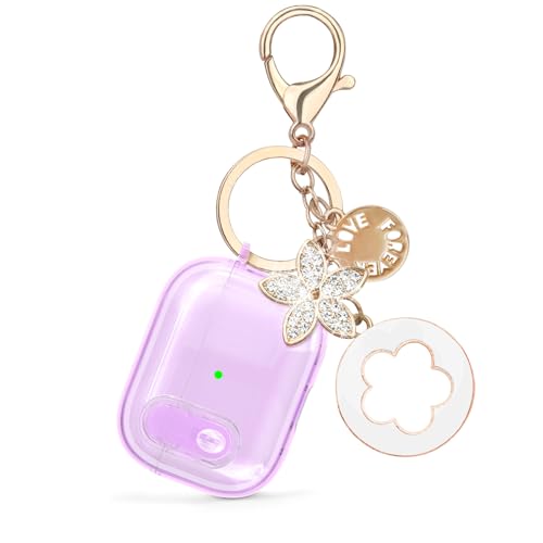 Image of (with Lock) Clear Case Compatible for Cute Apple Airpods Pro 2 Cases Women, VISOOM TPU Transparency Air pods Pro 1st 2nd Generation Purpl Soft iPods Earbuds Case Bling Keychain for Airpod Pro2 /1