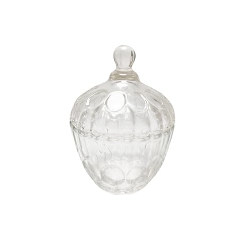 QUUPY Sucrier en verre cristal 260 ml avec couvercle pour bonbons, chocolats