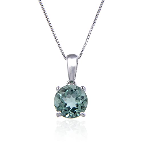 Collier de pendentif en pierre bleu naturel femmes bijoux 925 silver rond