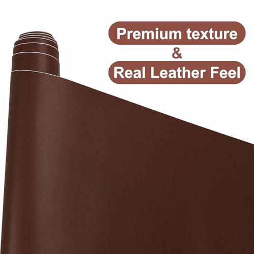 Image of Leather Repair Tape, Self-Adhesive Leather Repair Patch for Couch Furniture Sofas Car Seats, Advanced PU Vinyl Leather Repair Kit (Brown - 1Pcs)