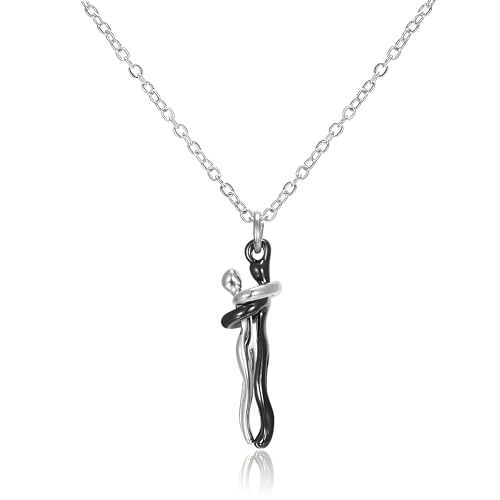 Collier de câlin en argent sterling 925 pour couples homme et femme