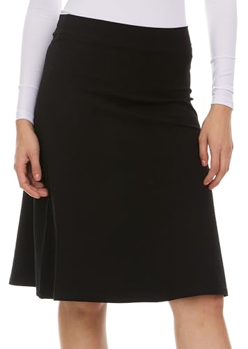 Women's Basic Cotton Fit-and-Flare Skirt Comfy...