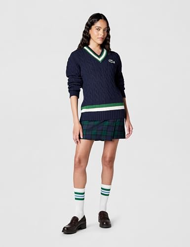 Image of Lacoste Men's Striped Wool Cable Knit Sweater