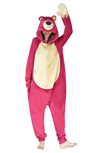 Seaehey Strawberry Bear Onesies Pijama Hood One Piece Fresa Oso Mono Mono Ropa de dormir Largo Rosa...