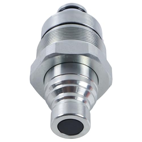 Image of V1311-77140 7246799 AT406474 Hydraulic Male Flat Face Quick Coupler 48mm Compatible with Kubota SVL75-2 SVL95-2 SSV65 SSV75, Bobcat 753 763 773 863 864 883, JD 318E 319E 320E, 47396760 373-6967