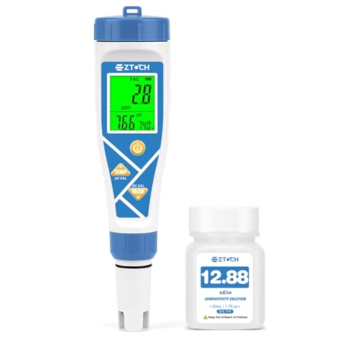 EZTOCH pH Chlorine Tester 8 in 1 pH&Salt Meter Saltwater Pool Hydrogen